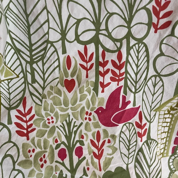 Pottery Barn Swedish House Full Queen Duvet Green Pink EC - Picture 3 of 6